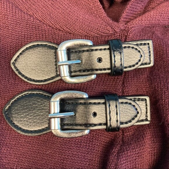 CHAPS Sz L Faux Wrap With Buckle Details  Knit Dress - Picture 5 of 7